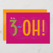 30. Geburtstag - das große 3-OH! Einladung (Vorne/Hinten)