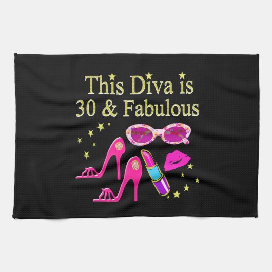 30. GEBURTSTAG DAZZLING DIVA DESIGN KÜCHENTUCH (Horizontal)