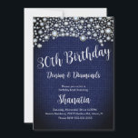 30. Geburtstag Denim Diamonds Gem Diamonds Einladung<br><div class="desc">30. Geburtstag Einladungen mit Imitaten Gems und Denim Pattern</div>