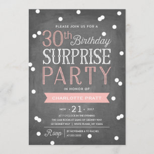 30. Geburtstag der Confetti-Überraschungs-Party Einladung