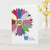 30. Geburtstag der Mutter, gesteppte Blume Karte (Gelbe Blume)