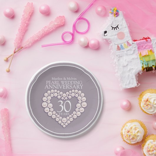 30. Geburtstag des Perlen Brusthaus Pappteller (Party)