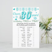 30. Geburtstag Dieses oder jenes Spiel (Stehend Vorderseite)