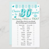 30. Geburtstag Dieses oder jenes Spiel (Vorne/Hinten)
