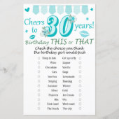 30. Geburtstag Dieses oder jenes Spiel (Vorderseite)