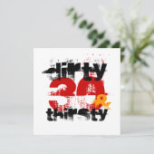 30. Geburtstag - Dirty 30 & Durst Einladung (Stehend Vorderseite)