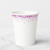 30. Geburtstag Dunkelrosa Glitzer Girly Party Pappbecher (Rückseite)