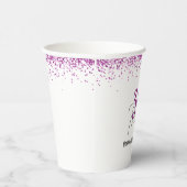 30. Geburtstag Dunkelrosa Glitzer Girly Party Pappbecher (Rechts)