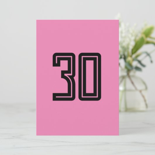 30. GEBURTSTAG EINFACHE PINKANLAGE EINLADUNG (Stehend Vorderseite)