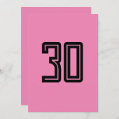 30. GEBURTSTAG EINFACHE PINKANLAGE EINLADUNG (Vorne/Hinten)