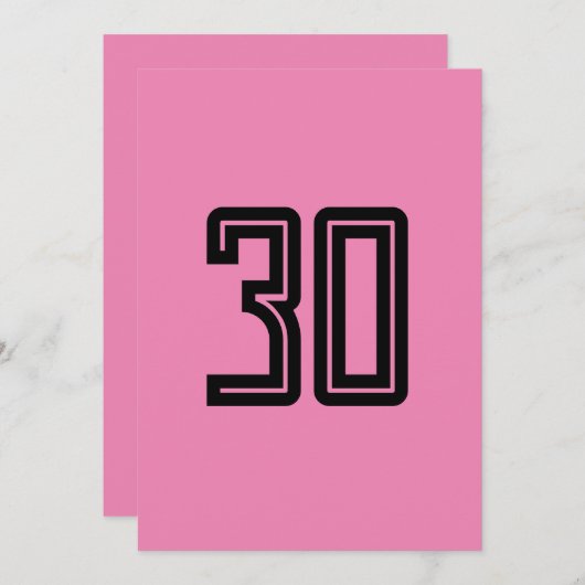 30. GEBURTSTAG EINFACHE PINKANLAGE EINLADUNG (Vorne/Hinten)