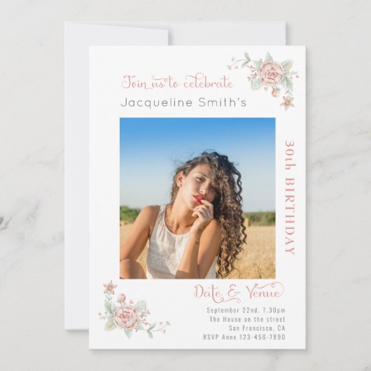 30. Geburtstag Einladung (Vorderseite)