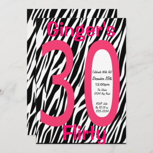 30. Geburtstag Einladung (Vorne/Hinten)