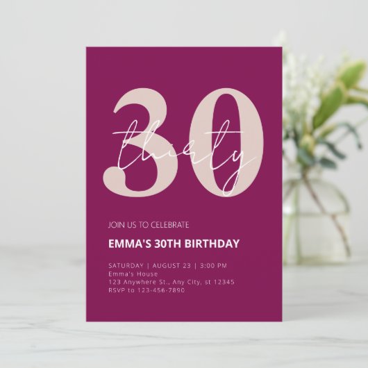 30. Geburtstag Einladung (Stehend Vorderseite)