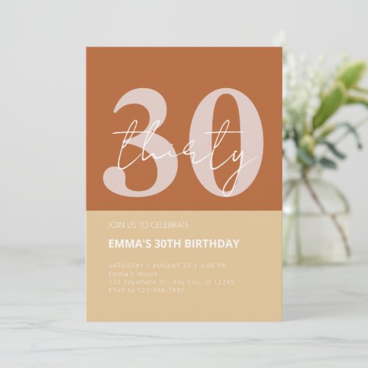 30. Geburtstag Einladung (Stehend Vorderseite)