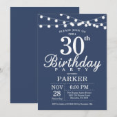 30. Geburtstag Einladung Blau (Vorne/Hinten)