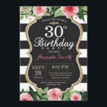 30. Geburtstag Einladung Frauen. Blanc<br><div class="desc">30. Geburtstag Einladung für Frauen. Black and Gold Geburtstagsparty Einladung. Gold Glitzer. Rosa Aquarell Floral Blume. Schwarze und weiße Streifen. Tafel. Printable Digital.
Für weitere Anpassungen klicken Sie bitte auf die Schaltfläche "Anpassen" und verwenden Sie unser Designwerkzeug,  um diese Vorlage zu ändern.</div>