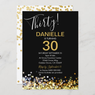 30. Geburtstag Einladung Gold Confetti 30.