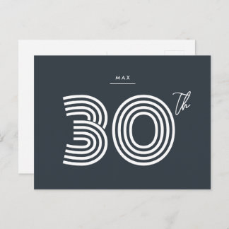 30. Geburtstag Einladung Minimalistische Postkarte