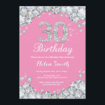 30. Geburtstag Einladung Pink und Silver Diamond<br><div class="desc">Einladung zum 30. Geburtstag. Rosa und silber Kristall Diamond. Eleganter Geburtstag Bash einladen. Erwachsener zum Geburtstag. Frauen zum Geburtstag. Männer zum Geburtstag. Für weitere Anpassungen klicken Sie bitte auf die Schaltfläche "Anpassen" und verwenden Sie unser Designwerkzeug,  um diese Vorlage zu ändern.</div>