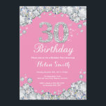 30. Geburtstag Einladung Pink und Silver Diamond<br><div class="desc">Einladung zum 30. Geburtstag. Rosa und silber Kristall Diamond. Eleganter Geburtstag Bash einladen. Erwachsener zum Geburtstag. Frauen zum Geburtstag. Männer zum Geburtstag. Für weitere Anpassungen klicken Sie bitte auf die Schaltfläche "Anpassen" und verwenden Sie unser Designwerkzeug,  um diese Vorlage zu ändern.</div>