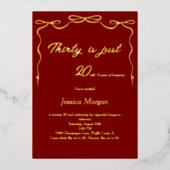 30. Geburtstag Einladung Red & Gold Editable Party (Vorderseite)