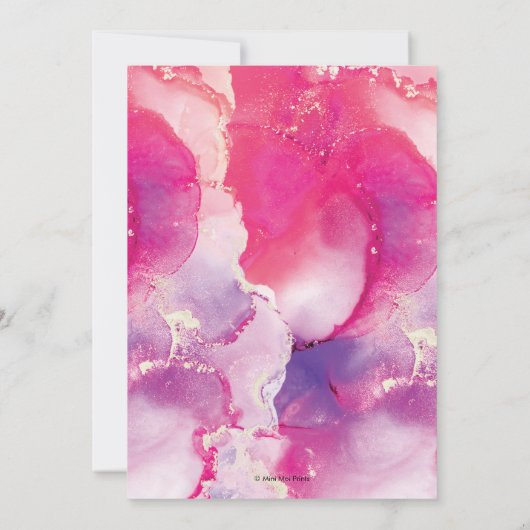 30. Geburtstag Einladung Rosa Abstrakte Wasserfarb (Rückseite)