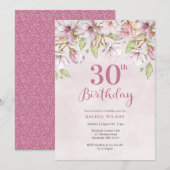 30. Geburtstag Einladung Rosa Bläserin (Vorne/Hinten)