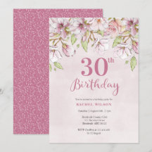 30. Geburtstag Einladung Rosa Bläserin