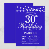 30. Geburtstag Einladung Royal Blue (Vorne/Hinten)