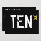 30. Geburtstag - Einladung zehn x 3 (Vorne/Hinten)