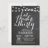 30. Geburtstag Einladungs-Chalkboard Einladung (Vorderseite)