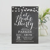 30. Geburtstag Einladungs-Chalkboard Einladung (Stehend Vorderseite)