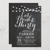 30. Geburtstag Einladungs-Chalkboard Einladung (Vorne/Hinten)