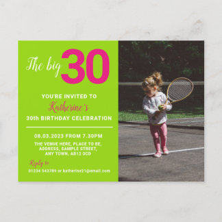 30. Geburtstag Einladungs-Foto-Karte Limon Postkarte