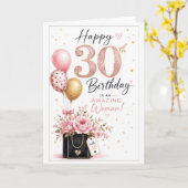 30. Geburtstag Elegant Karte (Gelbe Blume)