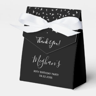 30. Geburtstag Elegant Silber Konfetti Schwarz Geschenkschachtel