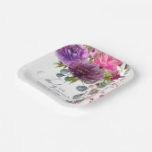 30. Geburtstag, Elegant und Blumen Pappteller (Gewinkelt)