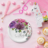 30. Geburtstag, Elegant und Blumen Pappteller (Party)