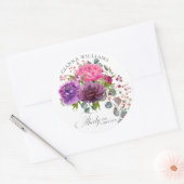 30. Geburtstag, Elegant und Blumen Runder Aufkleber (Umschlag)