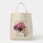 30. Geburtstag, Elegant und Blumen Tragetasche (Rückseite)