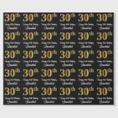 30. Geburtstag: Elegante Luxuriöse Imitate Gold Lo Geschenkpapier (Flach)