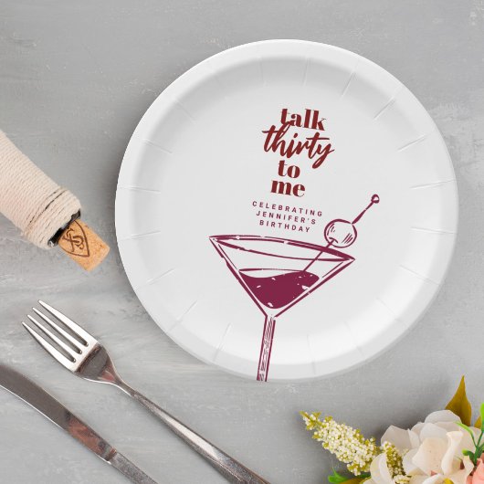 30. Geburtstag Erzählen Sie mir dreißig Cocktails  Pappteller