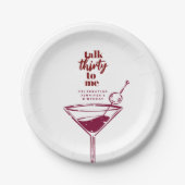 30. Geburtstag Erzählen Sie mir dreißig Cocktails  Pappteller (Vorderseite)