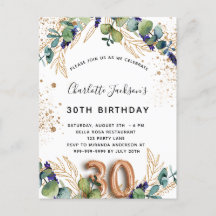 30. Geburtstag Eukalyptusgrün Glitzer elegant