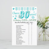 30. Geburtstag Ever oder Nie Game (Stehend Vorderseite)