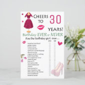 30. Geburtstag Ever oder Nie Game (Stehend Vorderseite)