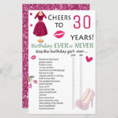 30. Geburtstag Ever oder Nie Game (Vorne/Hinten)