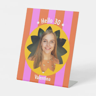 30. Geburtstag farbenfrohes Foto pink gelb trendy Sockelschild