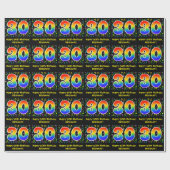 30. Geburtstag: Farbige Musiksymbole, Regenbogen 3 Geschenkpapier (Flach)